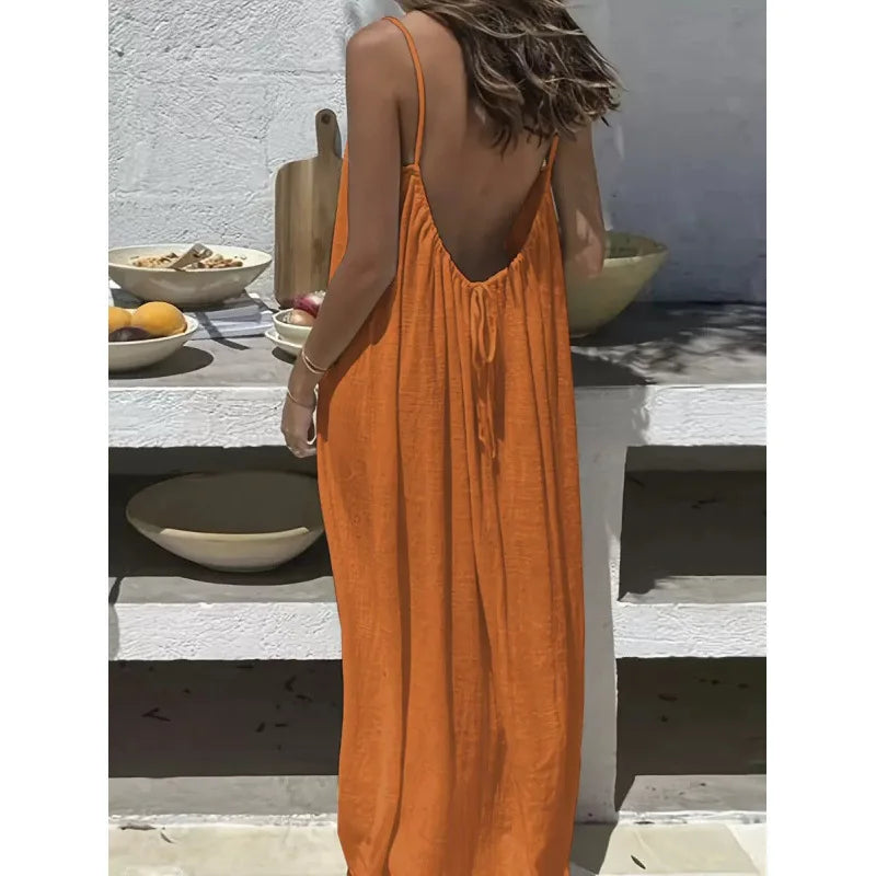 Strapless Backless Long Loose Dress
