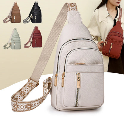 Faux Leather Crossbody Chest Bag