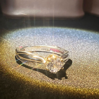 18K Gold Moissanite Cocktail Ring – Elegant Gemstone Wedding & Engagement Jewelry