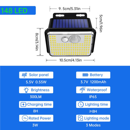148 LED Outdoor Solar Motion Sensor Security Light