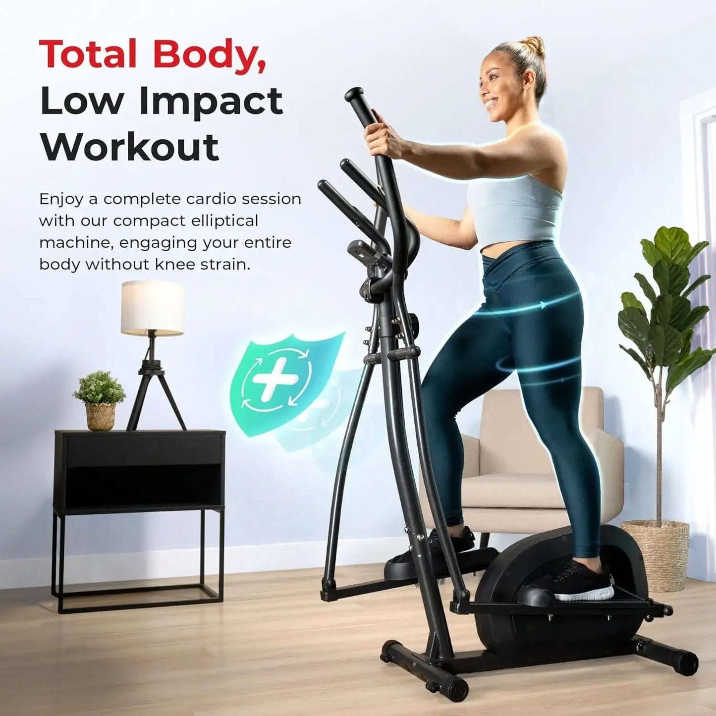 YC-Health & Fitness Smart Upright Elliptical w/Pulse Sensor Built-in