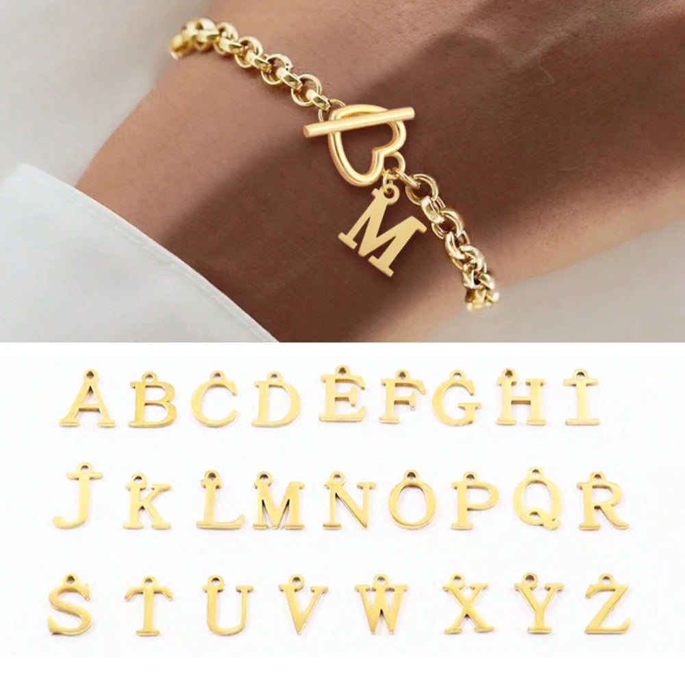 Classic A-Z Letter Stainless Steel Bracelets