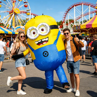 Cartoon Inflatable Overalls Robot Costume – Adult Inflatable Mascot Outfit for Halloween & Parties