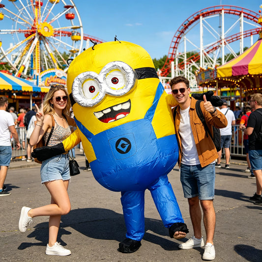 Cartoon Inflatable Overalls Robot Costume – Adult Inflatable Mascot Outfit for Halloween & Parties