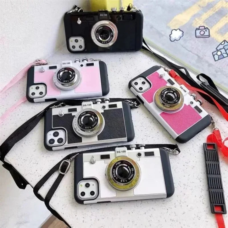 Emily In Paris 3D Retro Camera Leather Case for iPhone