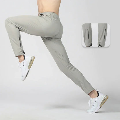 Men’s Ice Silk Quick-Dry Slim Fit Joggers for Running & Gym