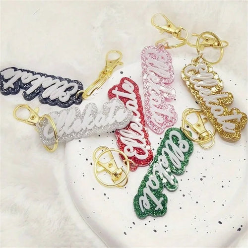 Acrylic Name Glitter Keychain Glitter