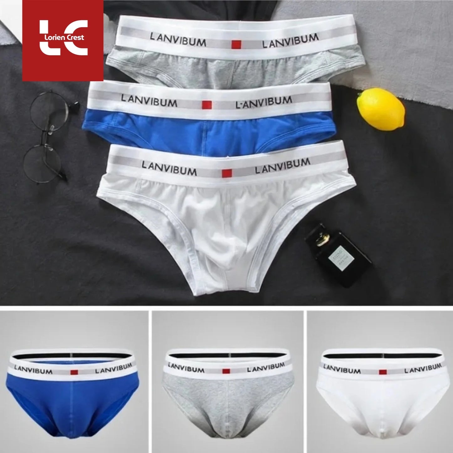3pcs LORIEN CREST Cotton Low Waist Briefs