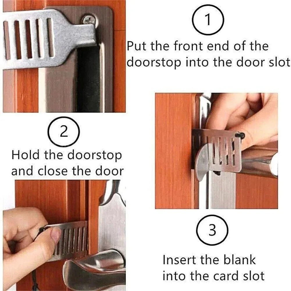 Safety Anti-theft Door Blocker Portable 8cm Stainless Steel Safe Security Tool