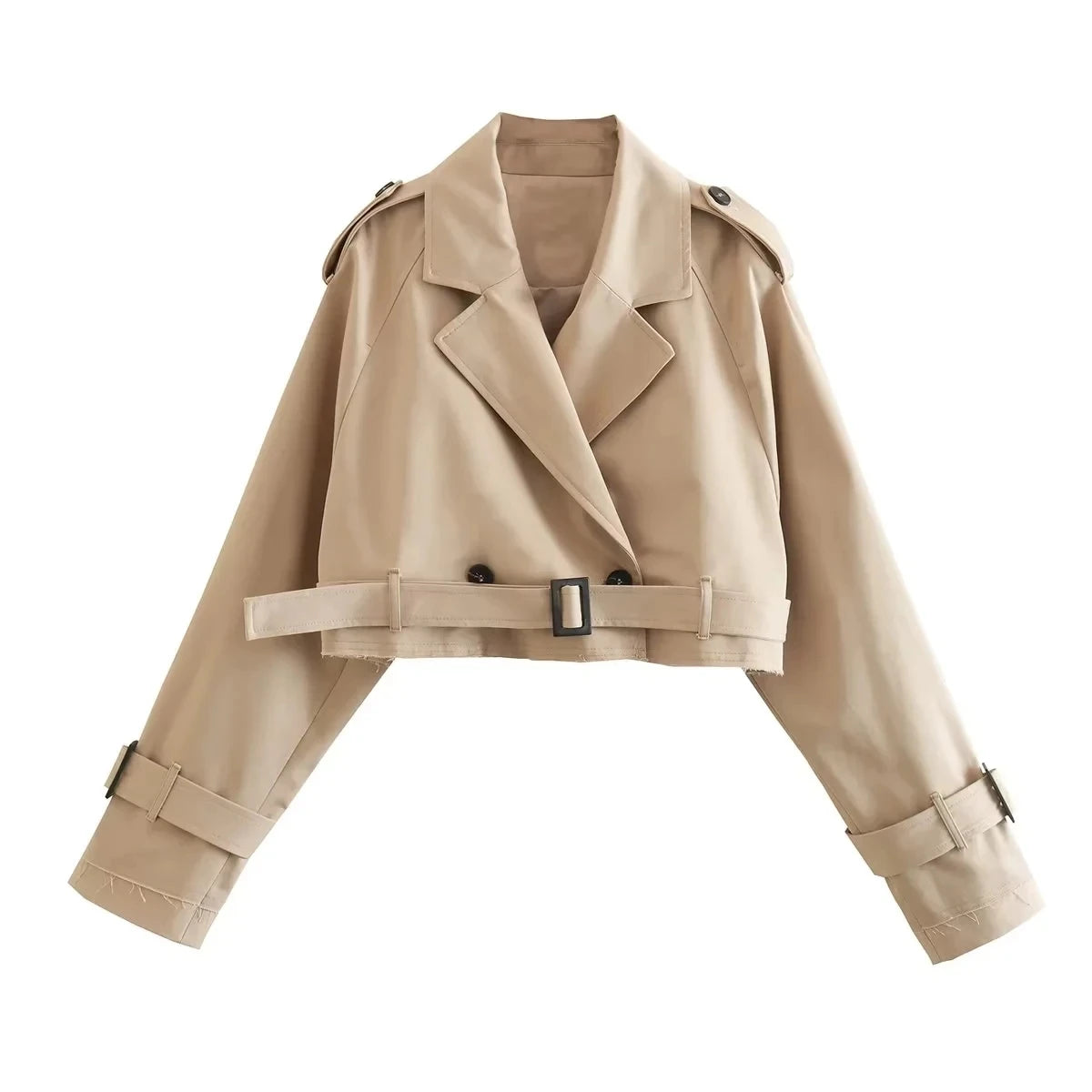 Women's Double-Breasted Sashed Jacket