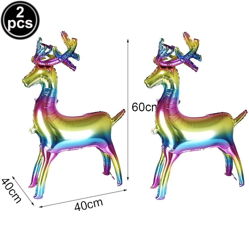 Standing Christmas Foil Balloons, Giant Christmas Tree Santa Snowman Reindeer Rocking Horse Balloons