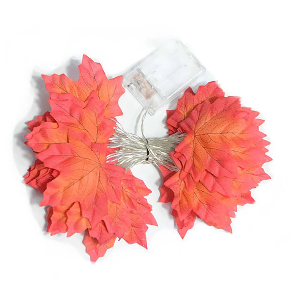 Artificial Fall Maple Leaf LED Light Garland