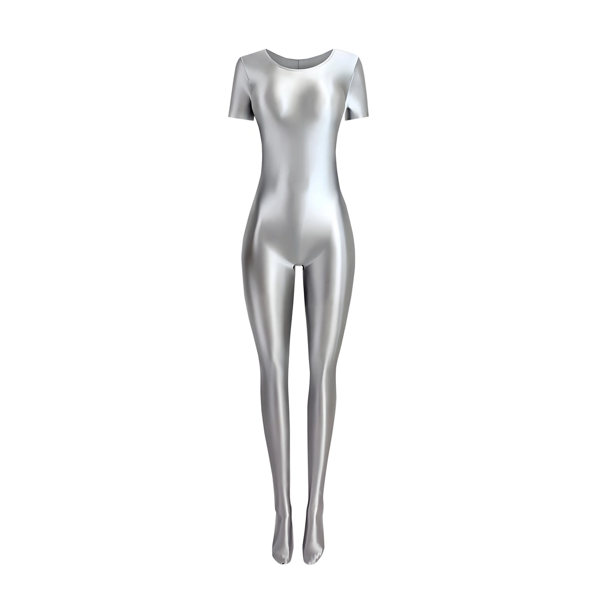 Women's Silky Shine Short-Sleeve Footed Unitard & Dance Catsuit