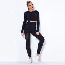2PCS Seamless Quick Dry Long-sleeved Fitness Set