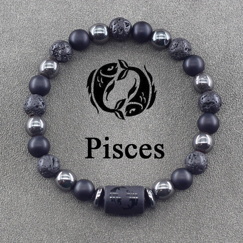 12 Zodiac Sign Constellation Beaded Charm Bracelet