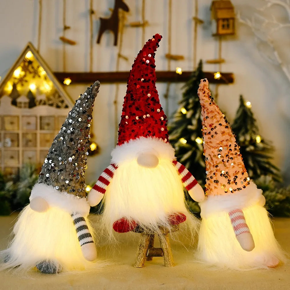 Christmas LED Light-Up Plush Gnome Ornament