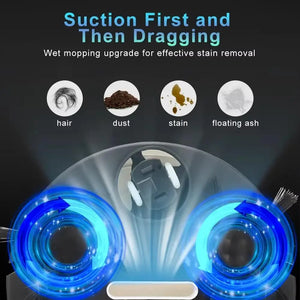 Intelligent Auto Boost Night Mode Thin Design Three-in-one Automatic Sweeping Robot Vacuum/Mop