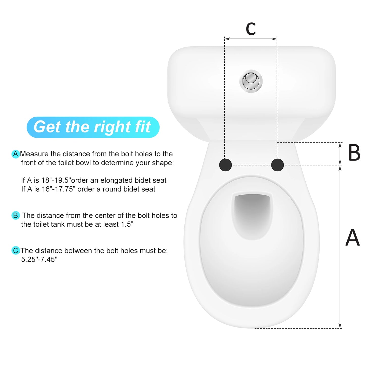 Premium Non-Electric Round Bidet Toilet Seat with Dual Nozzle