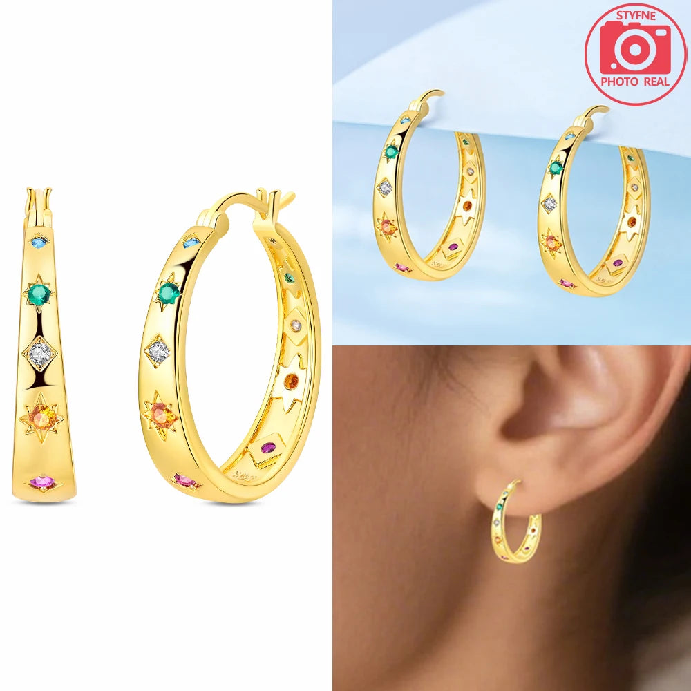 925 Sterling Silver Dancing Bee Hoop Earrings – Cute Enamel Zircon Jewelry