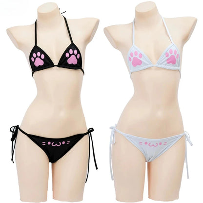 Kawaii Cat Paw Bikini Cosplay Swimsuit Set