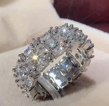 Elegant 925 Sterling Silver Big Water Drop Zircon Stone Ring