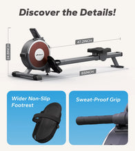 Foldable Magnetic Rowing Machine with 16 Silent Resistance Levels