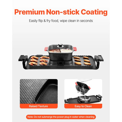 2300W 2-in-1 Electric Smokeless Grill and Hot Pot