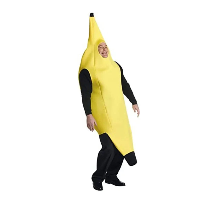 Adult Funny Banana Cosplay Costume – Unisex Fruit Suit for Halloween & Parties