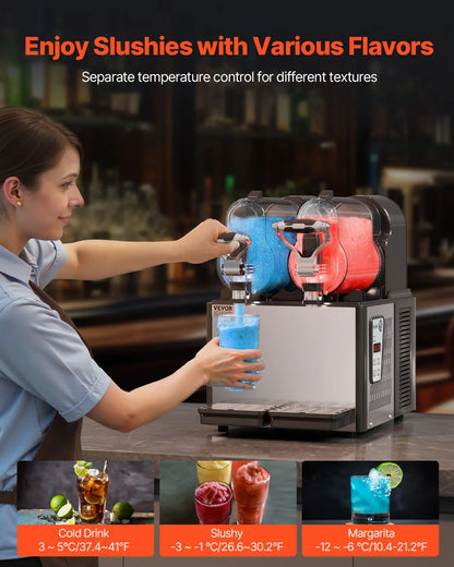 VEVOR Commercial 3Lx2 Double Tank Frozen Drink Machine