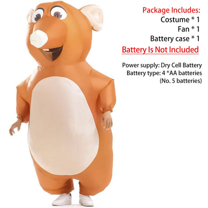 Adult Inflatable Mouse Costume Blow-Up Halloween Suit