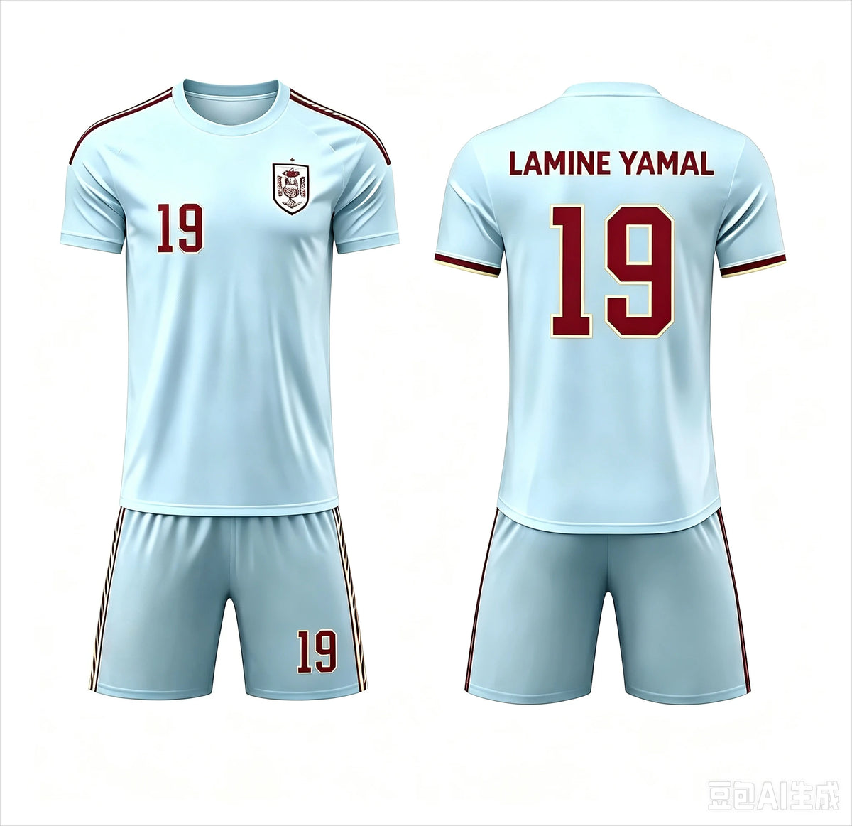 Lamine Yamal #19 Football Jersey & Shorts Set - Spain Fan 2-Piece Summer Outfit for Men, Women & Kids