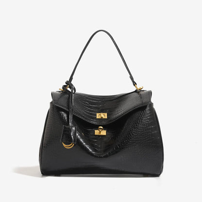 Women's Split Leather Large Capacity Tote Bag & Shoulder Handbag