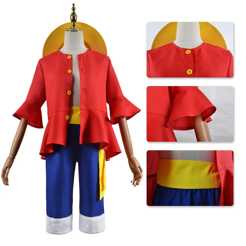 Anime Sun God Nika Luffy Cosplay Costume Set