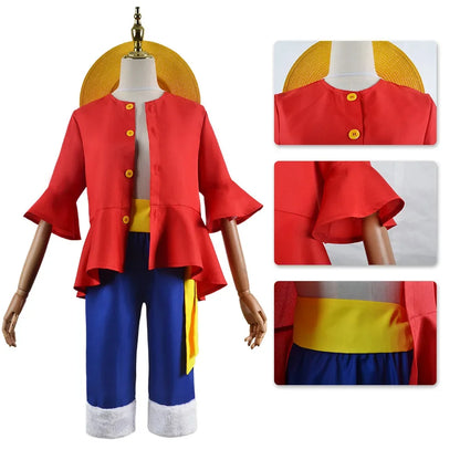 Anime Sun God Nika Luffy Cosplay Costume Set