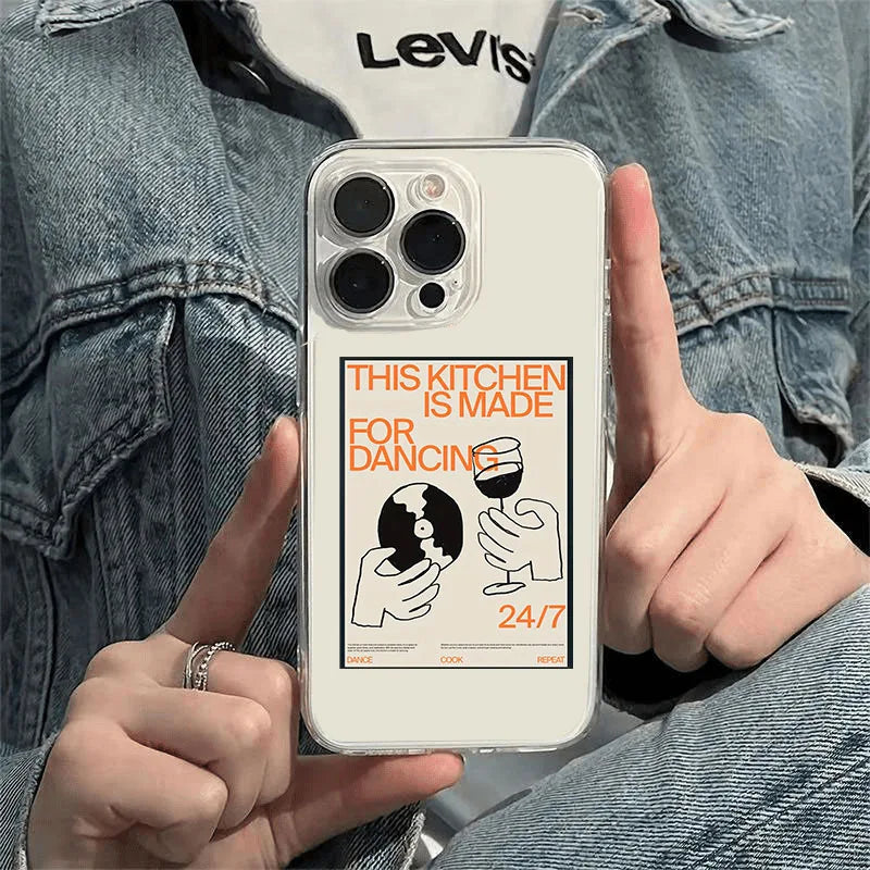Retro Modern Music Printed iPhone Shockproof Case