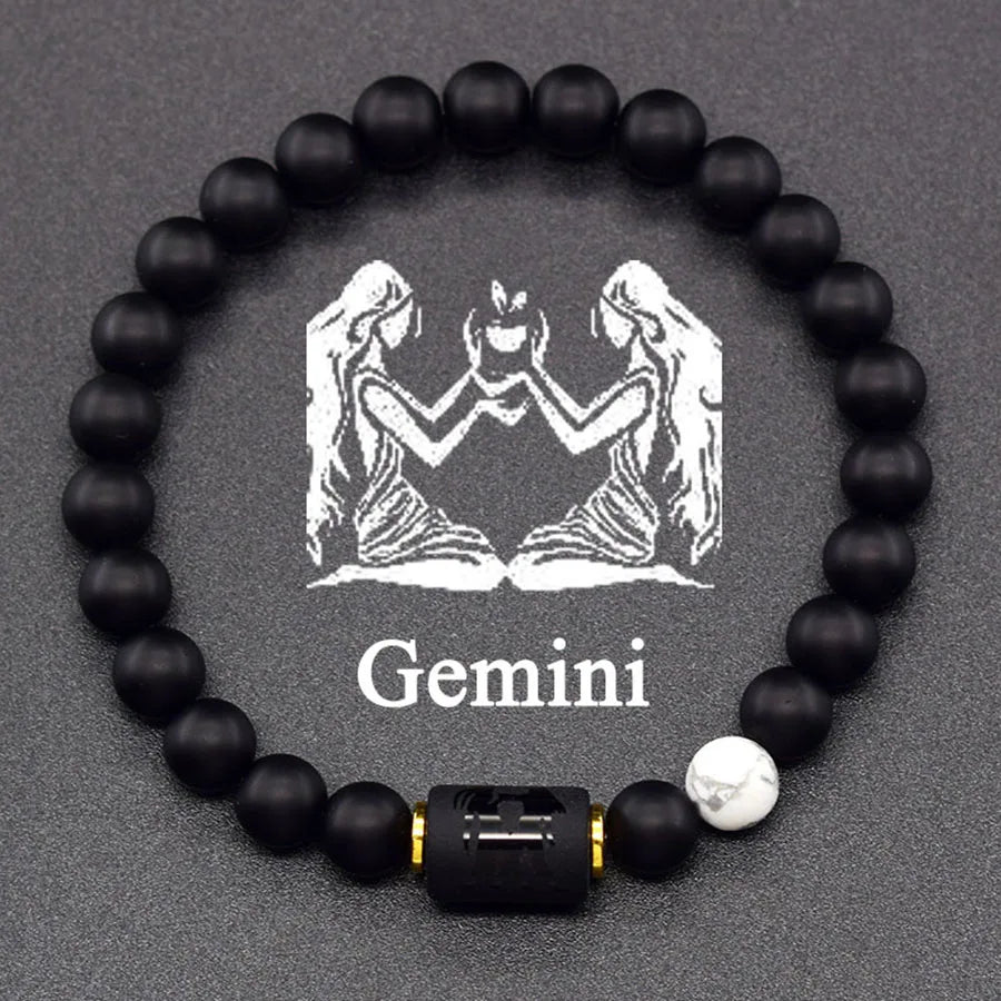 Natural Tiger Eye 12 Zodiac Bead Bracelet