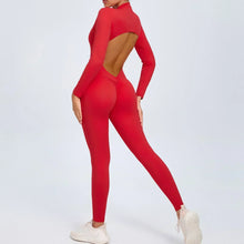 Seamless Zippered Long-Sleeved One-Piece Jumpsuit