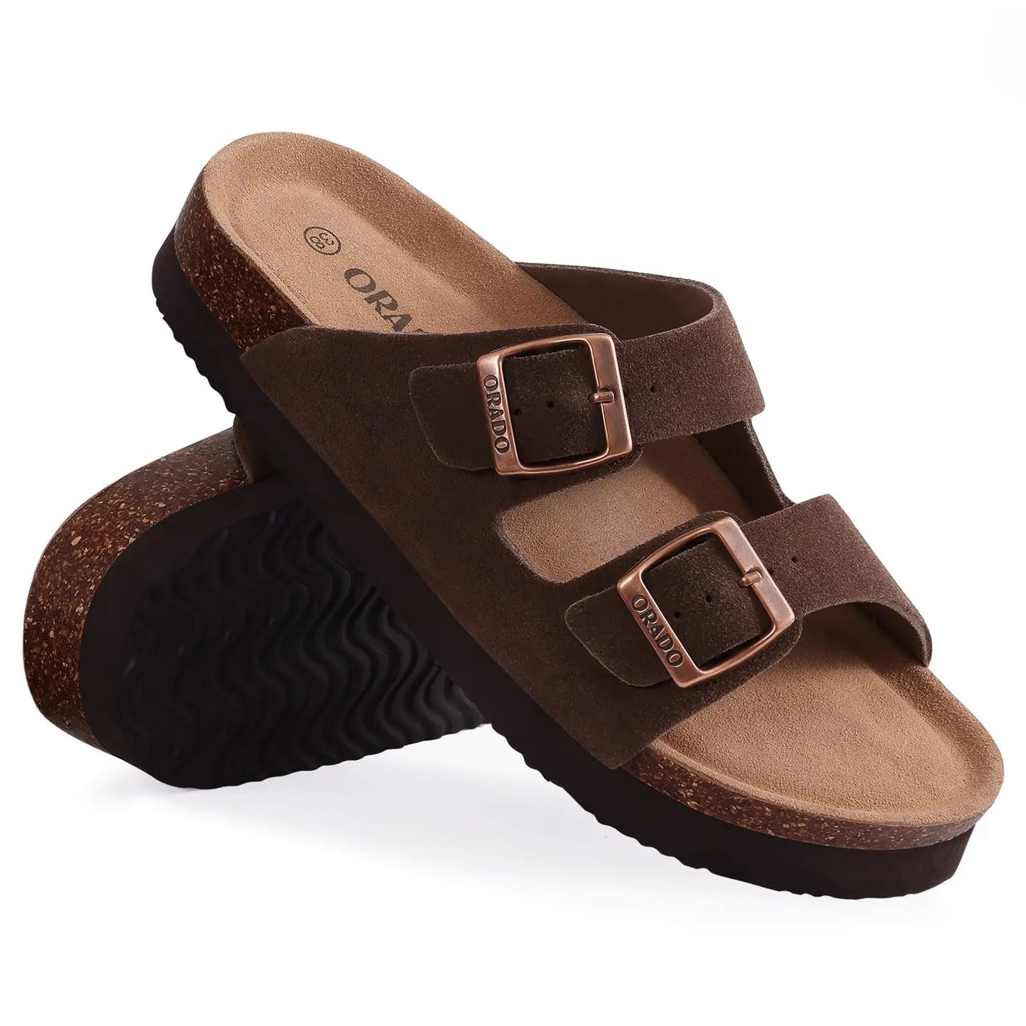 Litfun Leather Cork Slippers