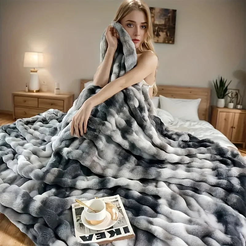 Faux Rabbit Soft Warm Fleece Blanket