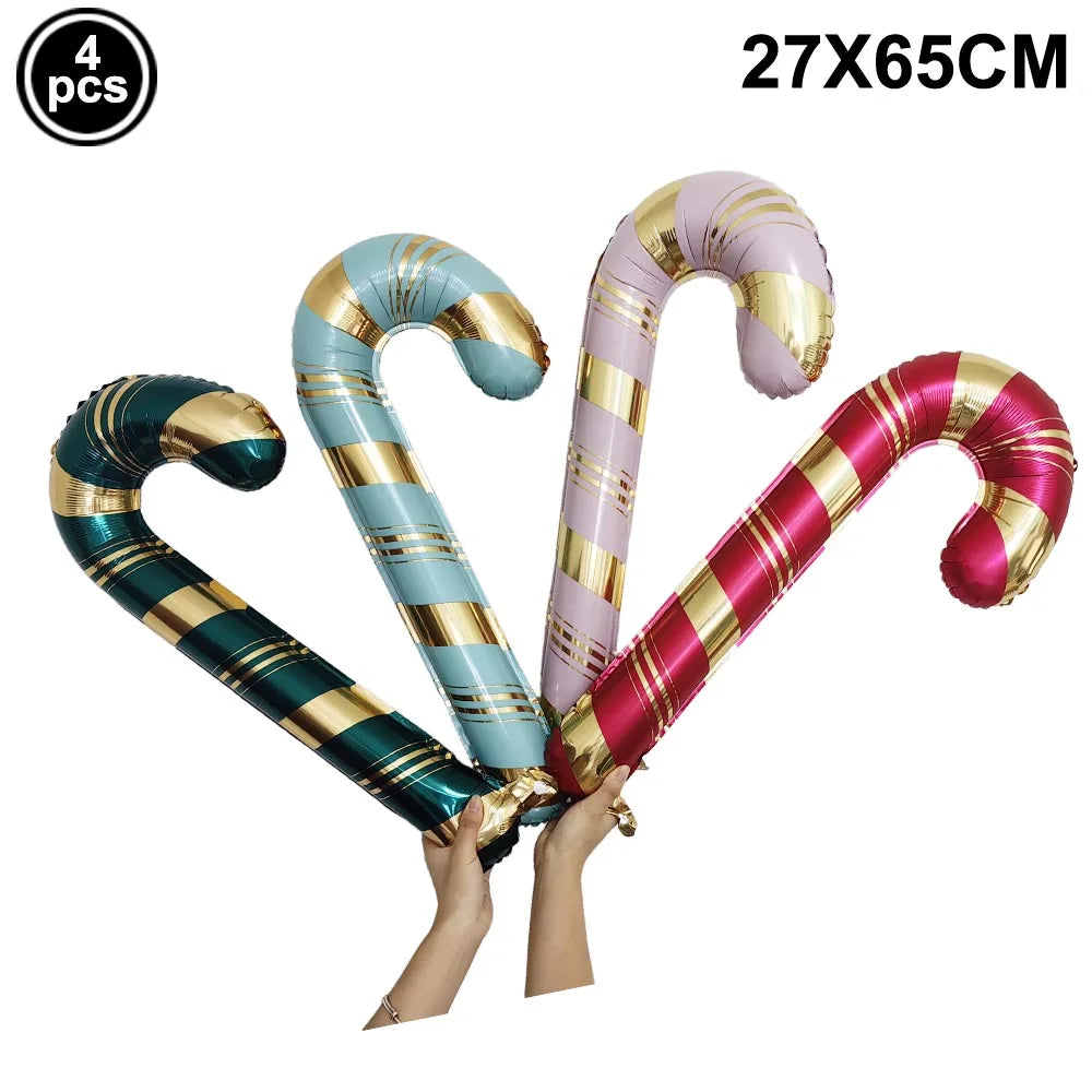 Large Standing 4D Foil Christmas Balloon - Inflatable Holiday Decor with Base