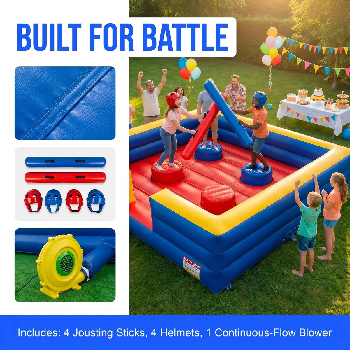 13x13ft Inflatable Gladiator Jousting Arena Party Game Set