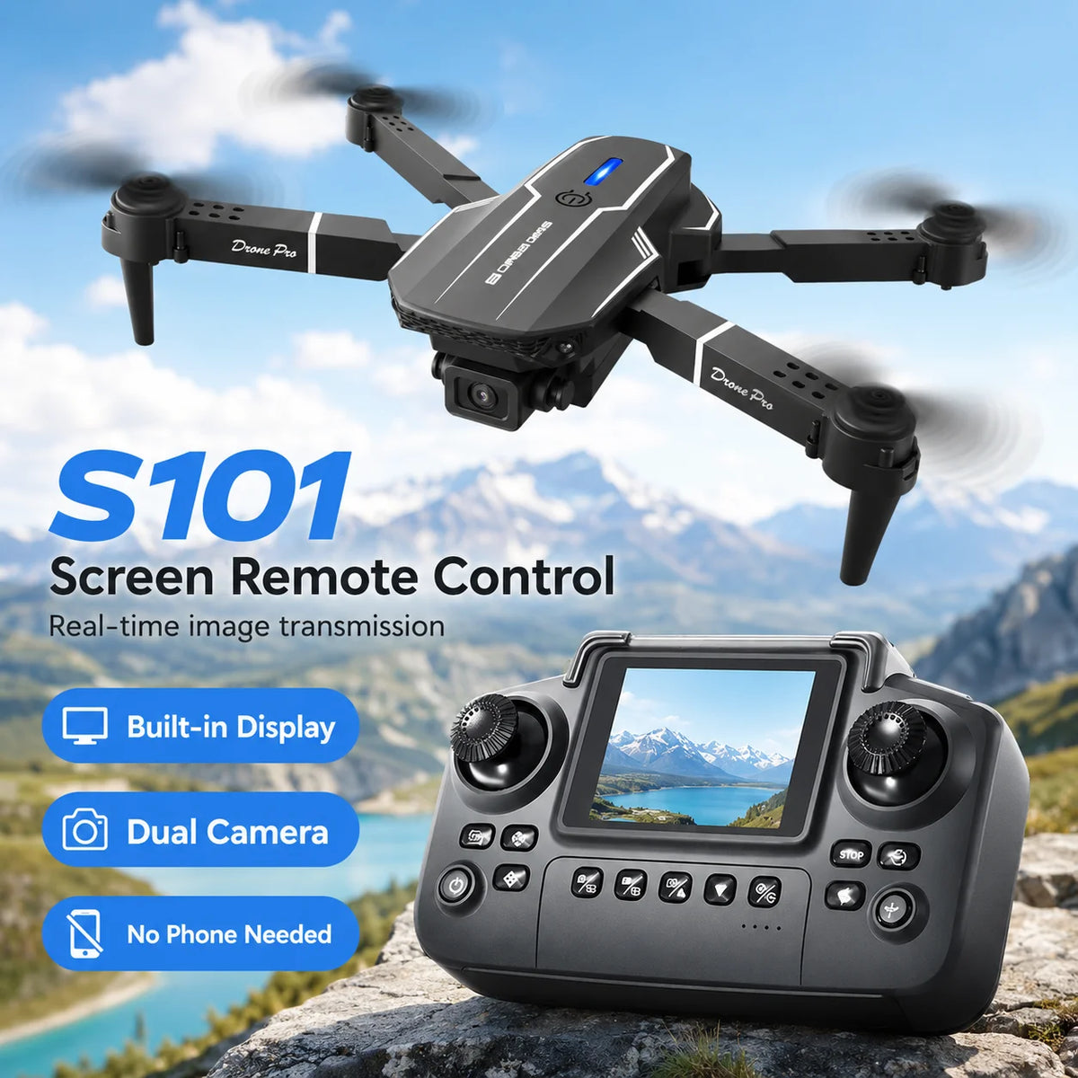 ZNLYRION Foldable 8K HD Dual Camera RC Drone with Brushless Motor