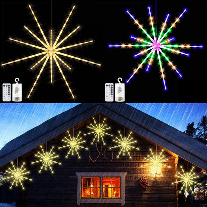 Hanging Firework LED Fairy String Lights with Remote (8 Modes)