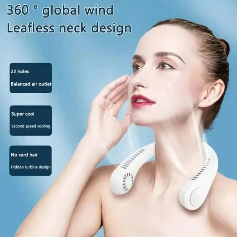 Portable Mini Neck Hanging Fan Without Blades