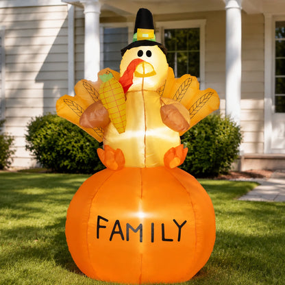4.9ft Inflatable Thanksgiving Turkey with LED Display