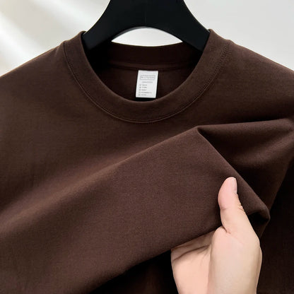Men's 100% Cotton Solid Color Casual Short-Sleeve T-Shirt