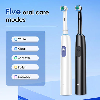 Electric Rotary Cleaning Tooth Brush With Timer & 8 Head