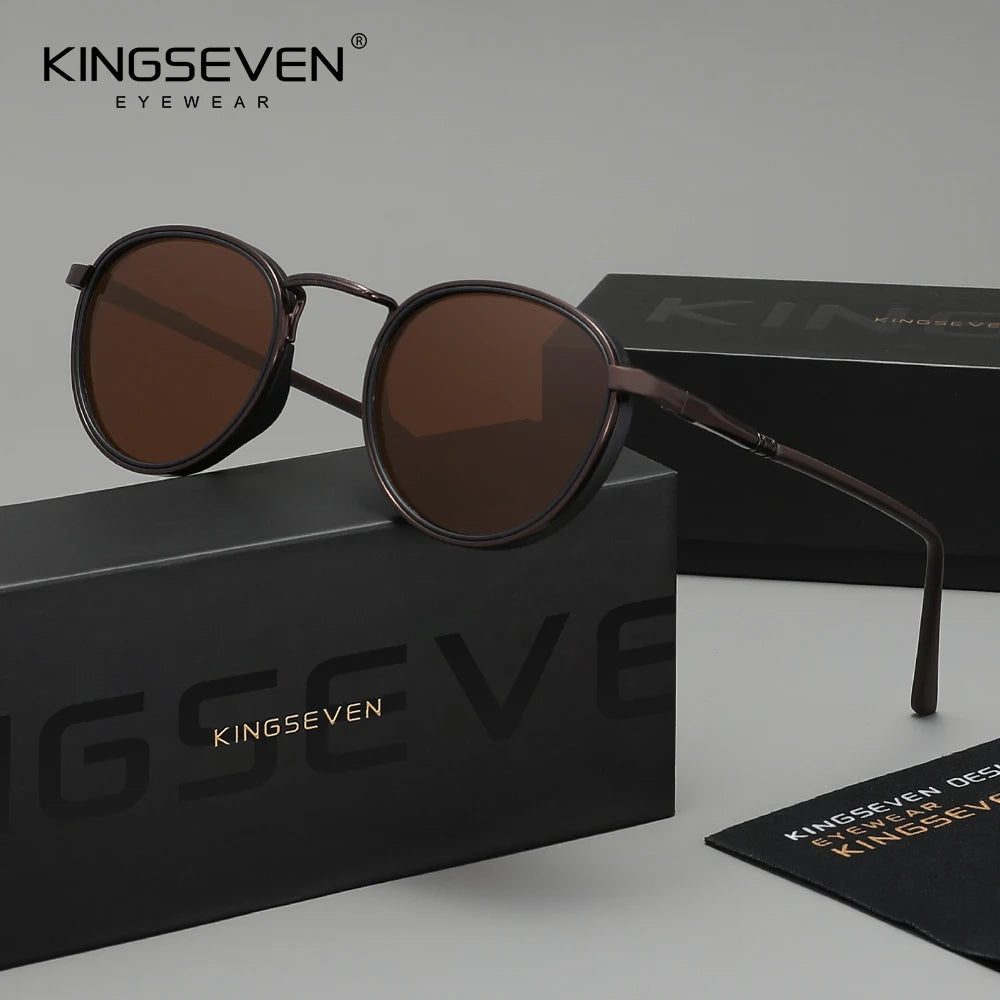 KINGSEVEN Round Frame Polarized UV400 Sunglasses