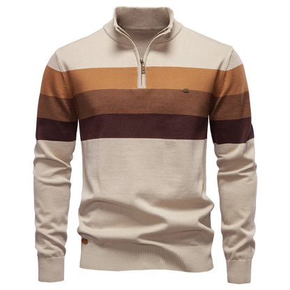 Cotton Mock Neck Stand Collar Sweaters
