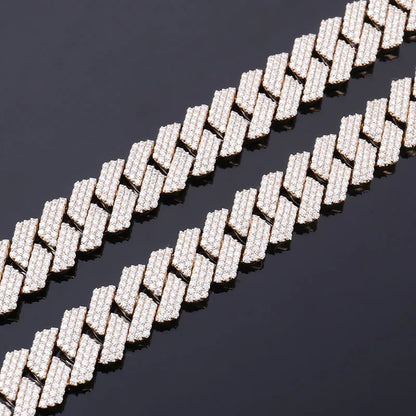 15mm 10K Gold Moissanite Miami Cuban Link Chain